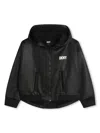 Dkny Logo-appliqué Hooded Jacket In Black