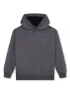 Dkny Logo-appliqué Hoodie In Grey