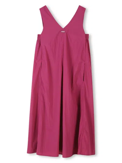 Dkny Kids' Logo-appliqué Midi Dress In 粉色