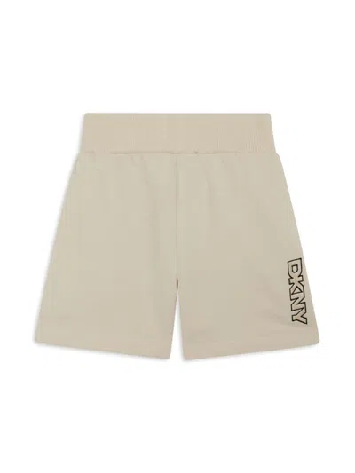 Dkny Kids' Logo-appliqué Shorts In Neutrals