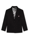 Dkny Logo-appliqué Single-breasted Blazer In Black