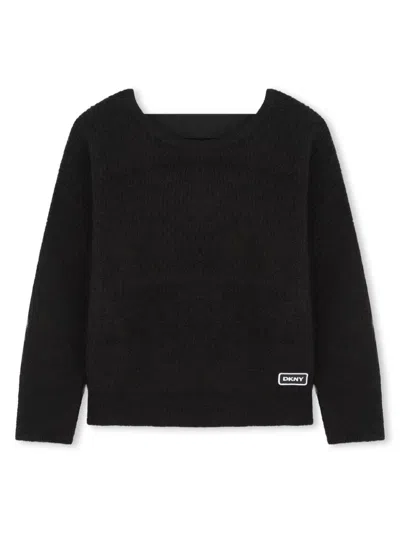 Dkny Kids' Logo-band Jumper In Black