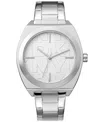 Dkny Logo Broadway Maxi Silver Womens Watch In Metallic
