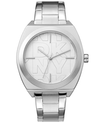 DKNY LOGO BROADWAY MAXI SILVER WOMENS WATCH