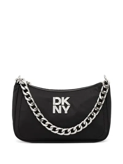 Dkny Logo-detail Chain Shoulder Bag In Black
