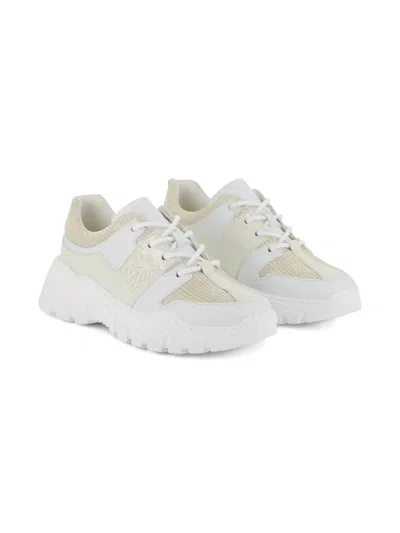 Dkny Kids' Logo-detail Panelled Sneakers In White