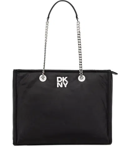 Dkny Logo-detail Tote Bag In Black