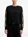 Dkny Logo Drawstring Sweatshirt In Black