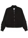 Dkny Logo-embellished Quilted Bomber Jacket In Black