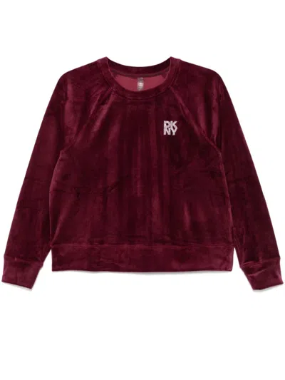 Dkny Logo-embellished Sweatshirt In Red