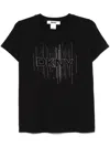 Dkny Logo-embellished T-shirt In Black