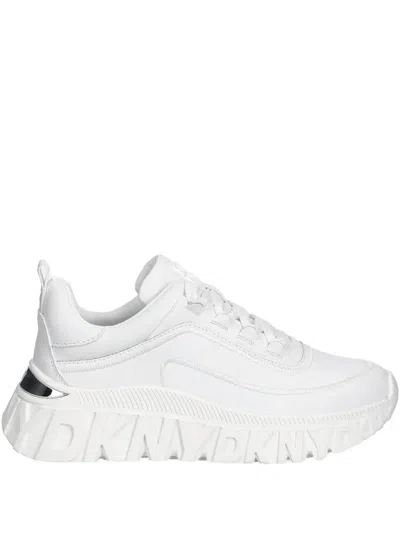 Dkny Logo-embossed Sneakers In White