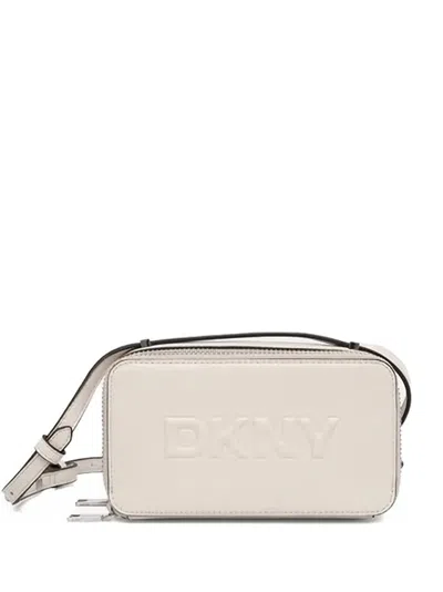 Dkny Logo-embossed Zip-top Bag In Neutral
