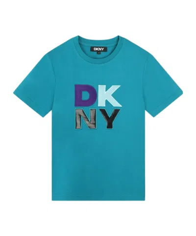 Dkny Kids' Logo-embroidered Cotton T-shirt In Green