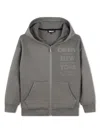 Dkny Logo-embroidered Hoodie In Grey