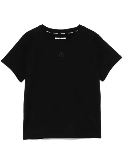 DKNY LOGO-EMBROIDERED T-SHIRT