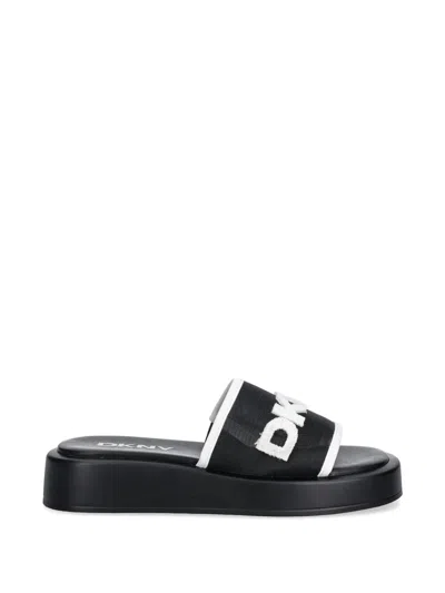 Dkny Logo Flatform Slide In Black