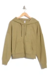 Dkny Logo Full Zip Hoodie In Brown