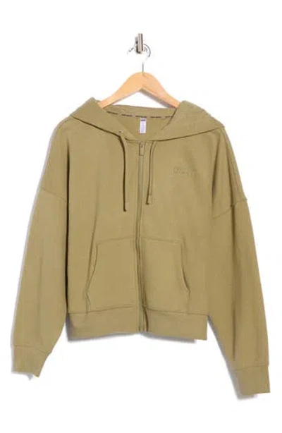 Dkny Logo Full Zip Hoodie In Brown