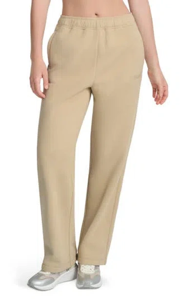 Dkny Logo High Waist Sweatpants In Neutral