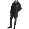 Dkny Logo Hooded Stadium Coat In Black