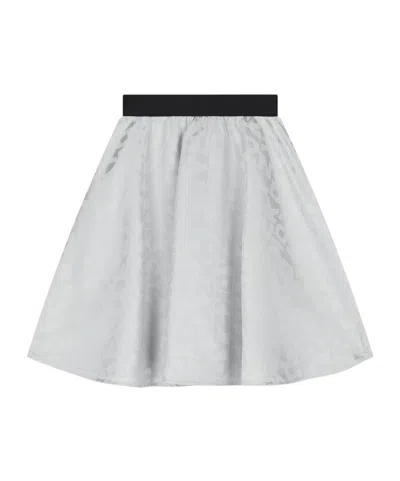 Dkny Logo-jacquard Skirt In White