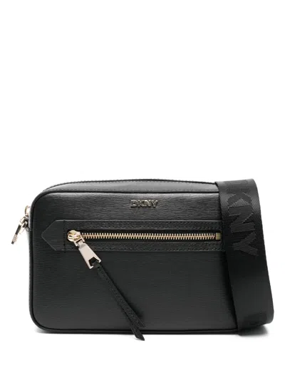 Dkny Logo-lettering Cross Body Bag In Black