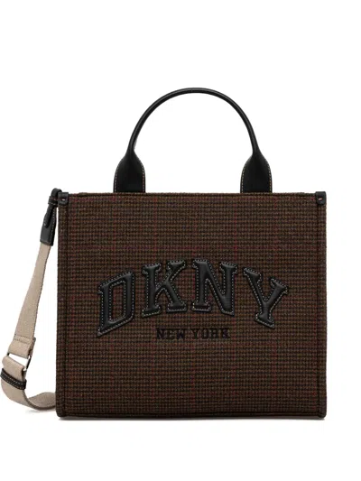 Dkny Logo-lettering Top-handle Tote Bag In Brown