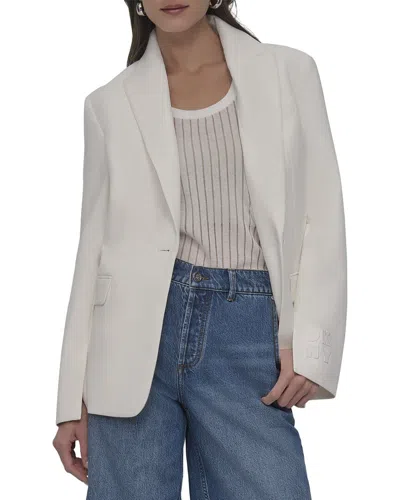 Dkny Logo Patch Blazer In Neutral