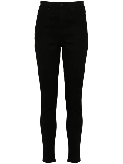 Dkny Logo-patch Jeans In Black