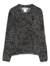 Dkny Logo-patch Leopard-pattern Cardigan In Multi