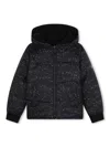 Dkny Logo-patch Reversible Puffer Jacket In Black