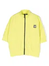 Dkny Logo Patch Short-sleeve Zipper In Yellow