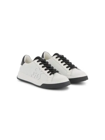 Dkny Kids' Logo-patch Sneakers In White