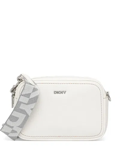 Dkny Logo-plaque Crossbody Bag In White
