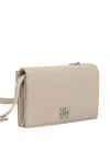 Dkny Logo-plaque Crossbody Wallet In Neutral