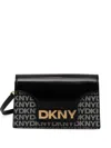 Dkny Logo-plaque Satchel Bag In Black