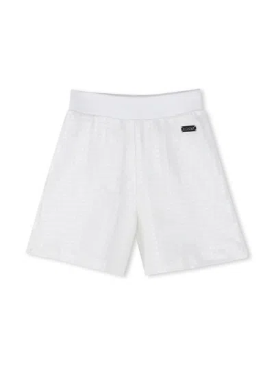 Dkny Kids' Logo-plaque Shorts In White