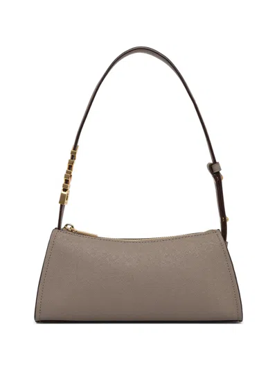 Dkny Logo-plaque Shoulder Bag In Brown