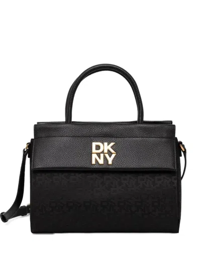 Dkny Logo-plaque Tote Bag In Black