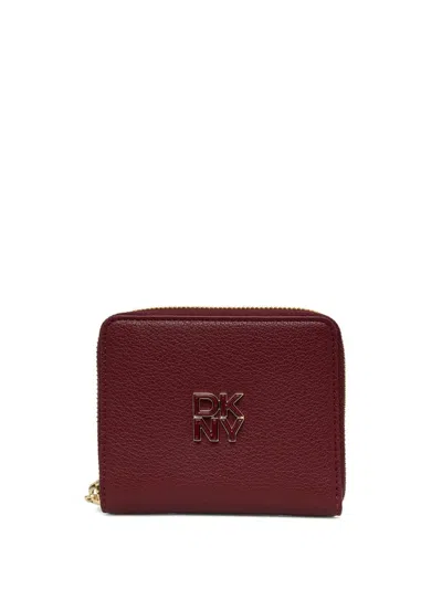 Dkny Logo-plaque Wallet In Red