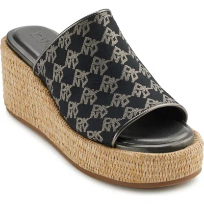 Dkny Logo Platform Wedge Sandal