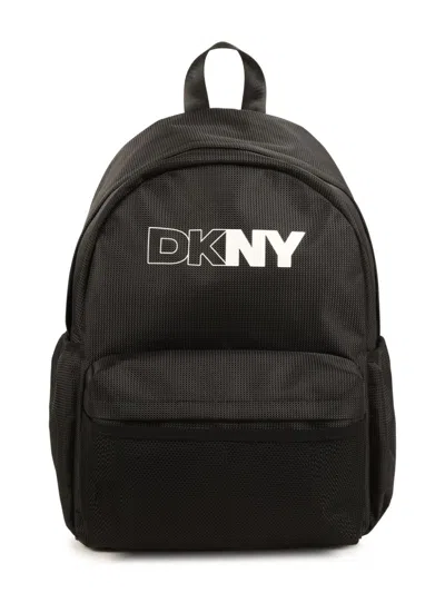 Dkny Kids' Logo-print Backpack In Black