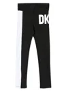 Dkny Logo-print Colour-block Leggings In Black