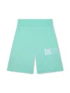 Dkny Logo-print Cotton Shorts In Green