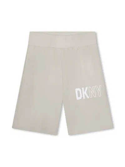 Dkny Kids' Logo-print Cotton Shorts In White