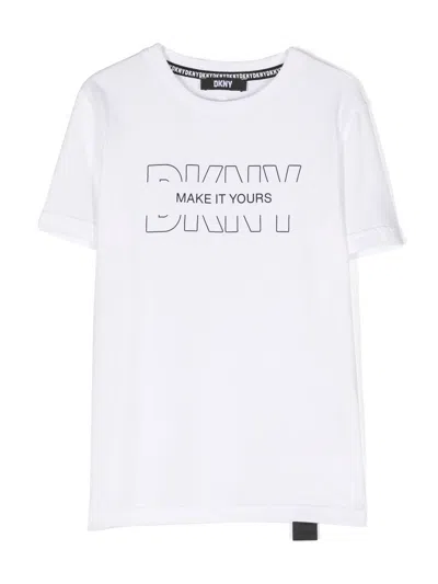 Dkny Kids' Short Sleeves Tee-shirt In White