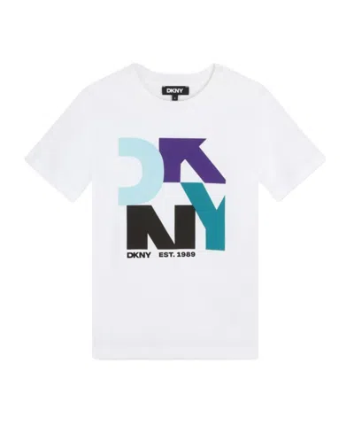 Dkny Logo-print Cotton T-shirt In White