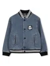 Dkny Logo-print Denim Jacket In Blue