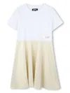 Dkny Logo-print Dress In Gold